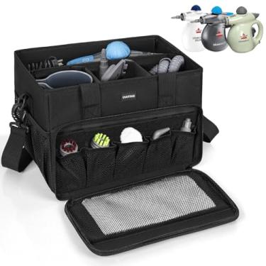 Imagem de OUUTMEE Bolsa de transporte compatível com limpador a vapor de superfície dura Bissell SteamShot 39N7V/39N7A, compartimentos ajustáveis, bolsa de armazenamento para limpeza a vapor com bolsos extras