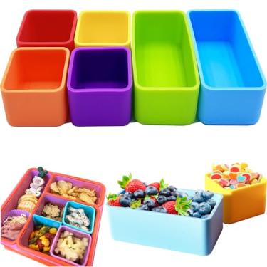Imagem de IELEK Divisores de Lancheira Bento de Silicone, Recipientes Reutilizáveis para Lancheira Bento, Acessórios para Pacote - Não Tóxico, Sem Bpa, Lavável Na Máquina de Lavar Louça