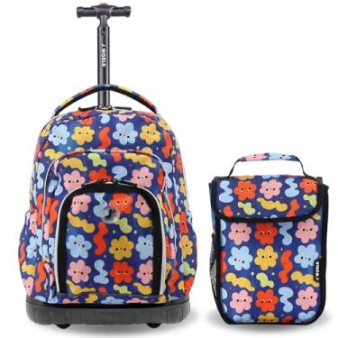 Imagem de J World New York Lollipop Kids Conjunto de mochila com rodinhas e lancheira, Baby Cloud, tamanho único, Baby Cloud, One Size, Lollipop Conjunto infantil de mochila com rodinhas e lancheira