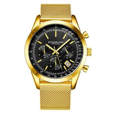Imagem de Relógio Masculino Stuhrling Rialto 3975L Quartzo 44mm com Cronográfo, Dourado