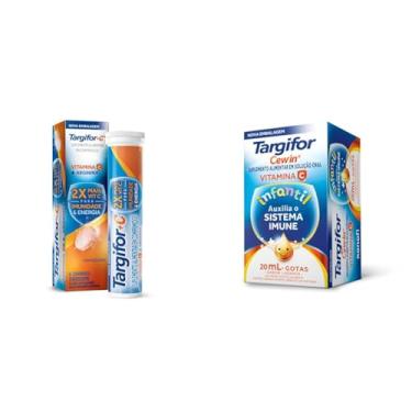 Imagem de Kit Targifor C Vitamina C e Arginina 16 comprimidos efervescentes + Cewin Vitamina C em gotas 200 mg/mL, Item: 1