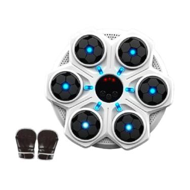 Imagem de Colaxi Máquina de boxe de música alvo de parede de boxe eletrônico com reação leve Trainer de boxe de palhetas de alvo de alvo para fitness de karatê, Branco