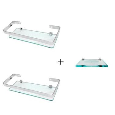 Imagem de 2 Portas Shampoos 10x25 + 1 Saboneteira 10x12 Incolor - Diretoo