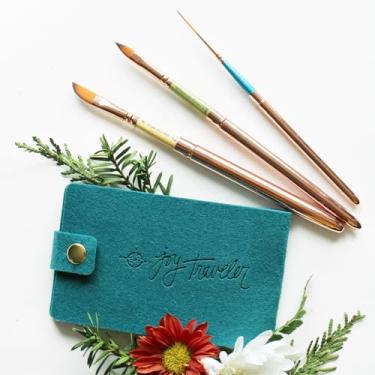 Imagem de Conjunto de 3 pincéis de aquarela de viagem em bolsa inspiradora projetados para aquarela, guache e tintas acrílicas