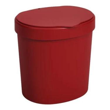 Imagem de Lixeira Tampa Cozinha Bancada 2,5l Coza, Vermelho