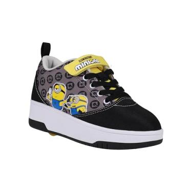 Imagem de Heelys POP PRO BLK/Pink/YLLW Sapato de salto com rodas, preto/cinza/amarelo, 3 EUA unissex criança grande, Preto/cinza/amarelo, 3 Big Kid