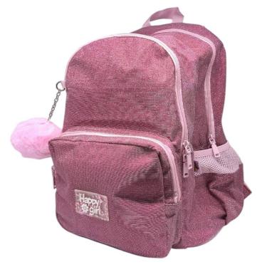 Imagem de Mochila Juvenil Menina Brilho Pompom Moderna Chenson