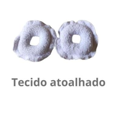 Imagem de Kit com 3 pares rosquinhas de amamentação tecido atoalhado 100% algodã