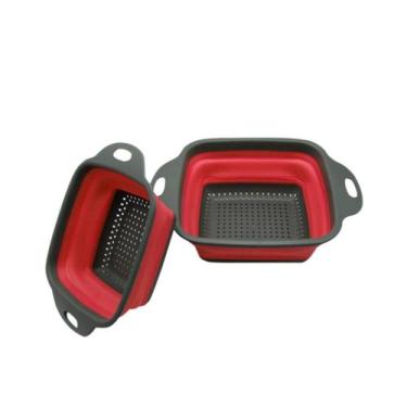 Imagem de Kit 2 Escorredores de Silicone e Plástico Cozinha 18x24cm - Hia Brasil