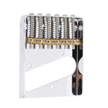 Imagem de 54mm Vintage Telecaster Bridge 6 Substituição da Ponte de Guitarra de Corda Selfa de Latão Em Forma de Cano Independente