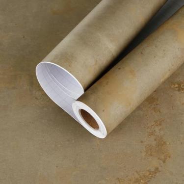 Imagem de HotDecor Papel de parede de concreto dourado espesso descasque e cole papel de contato de cimento marrom papel de parede de vinil para sala de estar quarto papel de contato moderno texturizado para