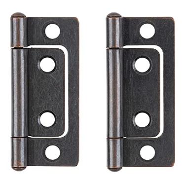 Imagem de Dobradiças antigas de cobre não encaixado de 5 cm x 11/40.6 cm | Pacote com 2 | Porta de armário, caixa, dobradiças | Ferragens para móveis | H16-H529AAC