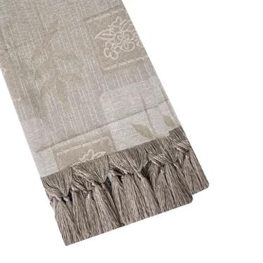 Imagem de Manta Xale para Sofá Artesanal com Franjas Grande 2,00 Metros luxo (PATCHWORK 72 CINZA E OFF WHITE)