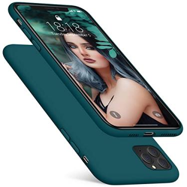 Imagem de DTTO Compatível com capa para iPhone 11 Pro Max, capa de silicone [série romance] [proteção aprimorada da câmera e da tela] com almofada de grade de favo de mel para iPhone 11 Pro Max 2019 6,5 polegadas, azul-petróleo