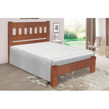 Imagem de Cama Queen Size Madri de Madeira Maciça Tauari - Cor Imbuia