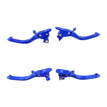 Imagem de PJMTCUSTOM Controles manuais ajustáveis de alumínio azul e alavanca de câmbio de freio compatíveis com os modelos Harley Davidson 2018-2025 Softail FL FX