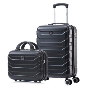 Imagem de Kit Mala Bordo Com Frasqueira Bagagem de Mão ABS Rígido - Geral, P015 