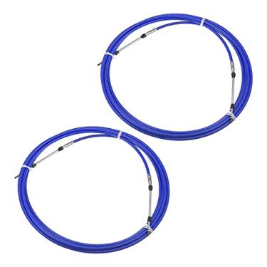 Imagem de Motoforti 2 peças 7,9 m 8 metros 315 polegadas Marine Type 3300 / 33C cabo de caixa de controle remoto de mudança do acelerador para sistema de direção do motor de popa Yamaha azul