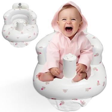 Imagem de Sahara Essentials Cadeira inflável para bebês de 3 a 36 meses – Cadeira inflável com bomba de ar embutida – Assento de bebê portátil para sentar e brincar – Cadeira infantil inflável durável (gato