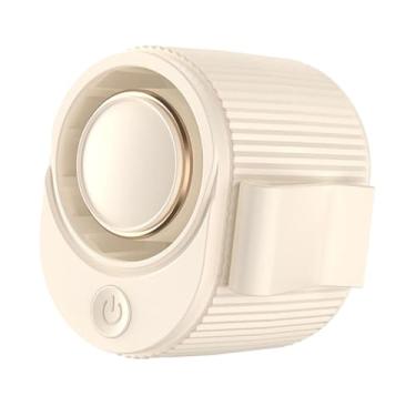Imagem de Generic Clip sobre a cintura Table Table Fan USB Resfriamento leve Baixo ruído 3 Ajustar velocidades para a corrida de jardinagem de jardinagem, Bege Branco
