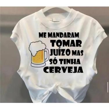 Imagem de Cropped carnaval mandaram toma juizo - loja dinka, G, BRANCO
