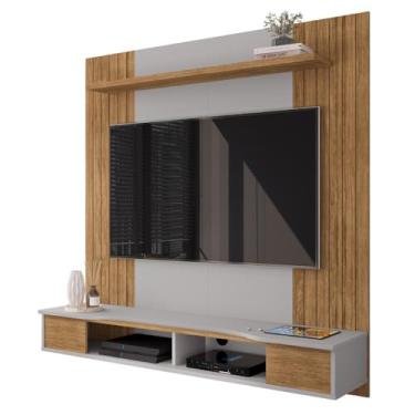 Imagem de Painel Suspenso Ipanema Sala Tv até 55 Polegadas com Nicho Cinamomo/Off White