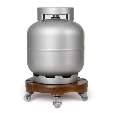 Imagem de Suporte Para Botijão De Gás Rustico Vasos Plantas Com Rodinha - Beto M