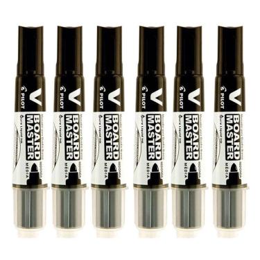 Imagem de Pincel para Quadro Branco Recarregável Board Master Preto 6 Unidades - Pilot