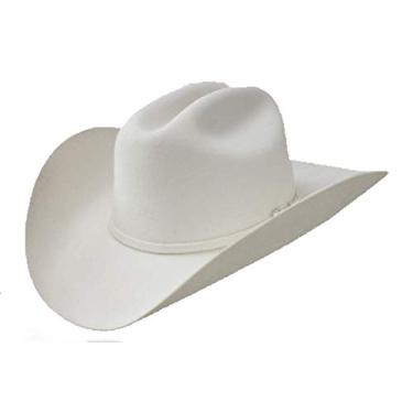 Imagem de Stetson Deadwood – Chapéu de cowboy de lã 4X (19 cm, marrom ranch).., Branco, 7 3/4