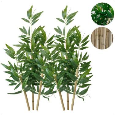 Imagem de Kit 2 Bambu da Sorte Folha Grande Sem Vaso Decoração - Flor de Mentiri