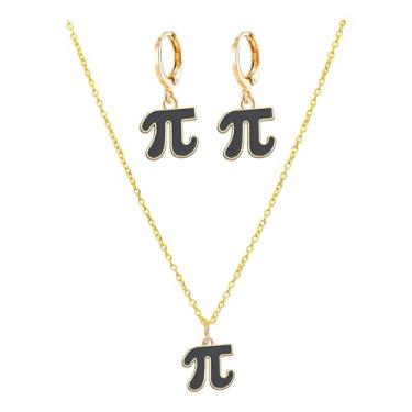 Imagem de QUSIJIA Brincos Matemáticos Pi para Mulheres Presente Pingente Pi Math Geek 3.14 Novidade Brincos Pingente Gota Conjunto de Símbolos Personalizados, trumpet, Metal, Sem Pedra Preciosa