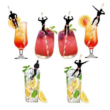 Imagem de Canudos de despedida de solteira, canudos dançarinos de stripper, 24 peças de palhinha de papel para despedida de solteira Naughty Nye para galinhas meninas noite adultos, dançando homens confetes