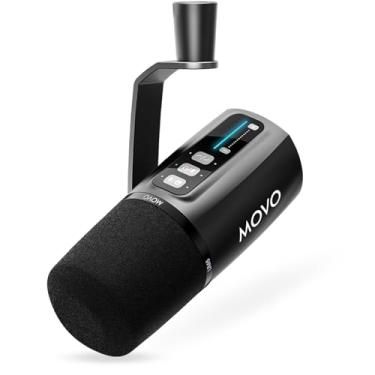 Imagem de Movo Microfone de podcast dinâmico UM6 com pré-amplificador GainCast integrado – Saídas XLR e USB C – Microfone de estúdio para jogos, podcasts, streaming, vocais, computadores e criação de conteúdo
