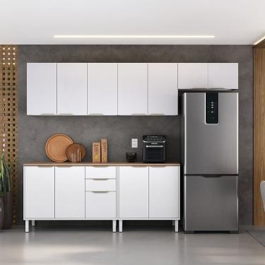 Imagem de Cozinha Completa Itatiaia Renova com 12 Portas, 2 Gavetas, 5 Prateleiras e 270cm de largura - Branco Neve