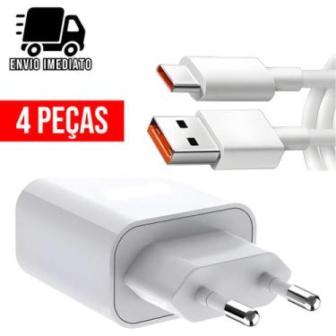 Imagem de Kit 4 Carregador Turbo Tipo C USB Cabo Super Rapido 3.6A - Maxmídia