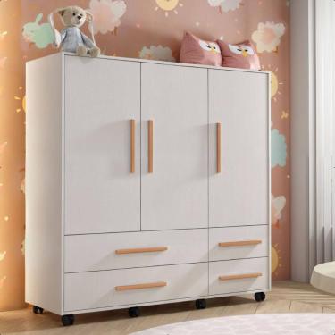 Imagem de Cômoda 3 Portas 4 Gavetas Seth Branca Caemmun