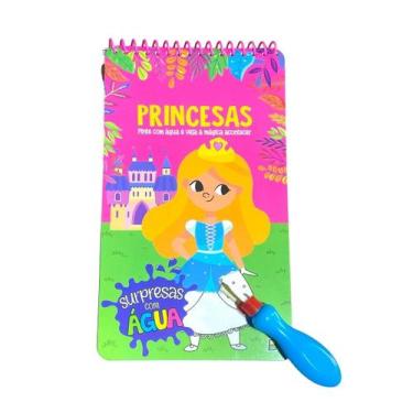 Imagem de Surpresas com Água: Princesas Kit c/ Livro Desenhos +Pincel - todolivr