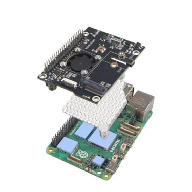Imagem de ZDE ZP583 PoE HAT PCIe para M.2 Key M NVMe SSD Placa Adaptador Power Over Ethernet com dissipador de calor de alumínio Ventilador de resfriamento integrado para Raspberry Pi 5 Suporte M.2 NVMe SSD