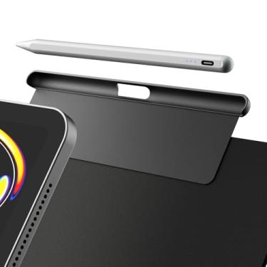 Imagem de doqo Porta-lápis para Apple Pencil Pro e Apple Pencil 2ª geração compatível com teclado mágico, Smart Folio e todas as capas magnéticas, para iPad Pencil case preto