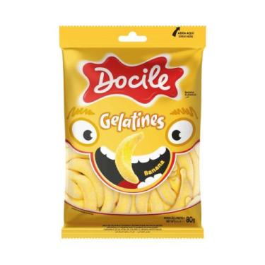 Imagem de Bala Gelatines Banana 12 Pacotes de 80gr Cada - Docile