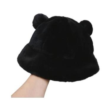 Imagem de Chapéu Balde de Pele de Leopardo - Quente e Grosso para Outono/Inverno
