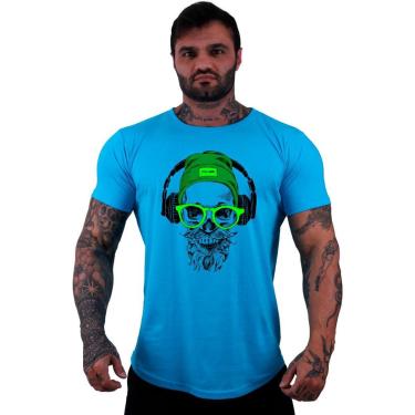 Imagem de Camiseta Longline Manga Curta MXD Conceito Green Glasses Skull-Masculino