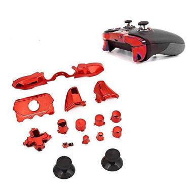 Imagem de Conjunto completo de reparo de peças de substituição ABXY Dpad Triggers Kits de botões Controller Mod L1 R1 L2 R2 para Xbox One Elite XboxOne Elite, Vermelho