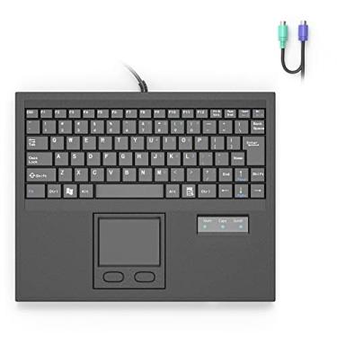Imagem de E-SDS Teclado de máquina com fio com touchpad portátil compacto - interface PS/2