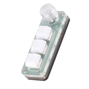 Imagem de Teclado mecânico macro de uma mão Yoidesu, teclado programável portátil de 3 teclas com retroiluminação por LED RGB e botão, teclado mecânico de uma mão para jogos OSU