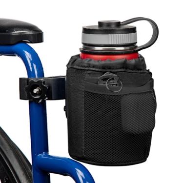 Imagem de KEMIMOTO Suporte de copo Walker, suporte de copo de cadeira de rodas, suporte de copo de bebida de tecido Oxford com braçadeira jacaré para carrinho, scooter, cadeira de rodas, andador, motocicleta, ATV, bicicleta, carrinho de golfe, preto