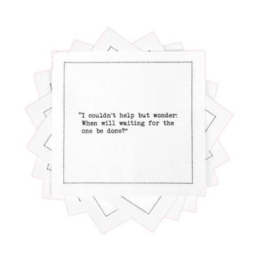 Imagem de Five Star Napkins Guardanapos de coquetel brancos – 50 guardanapos descartáveis de algodão de luxo para coquetéis com citações – 11,4 cm x 11,4 cm para bares domésticos, noites de jogos, bebidas