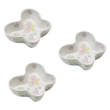 Imagem de Temp-Tations Conjunto de 3 tigelas de servir, coloridas, todas A-Flutter - Prato pequeno de molho de soja de 227 g para preparação, salsa, lanches, acompanhamentos, mini pratos de cerâmica, copos de