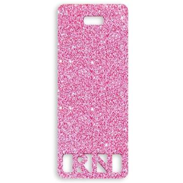 Imagem de Crachá RN estendido Buddy Vertical Bonito Registrado Amigo Colorido e Glitter Acrílico RN Cartão Tamanho Perfeito para ID de Enfermagem Estendida (Purpurina Rosa)