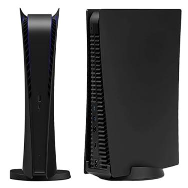 Imagem de MIKNEKE Capa Protetora Para Console Ps5, Edição Digital, Compatível Com Painéis De Proteção Substituição Playstation 5 (Preto)